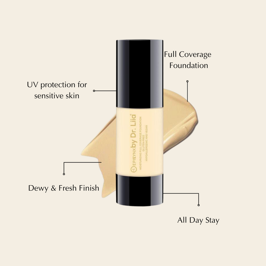 Breathable Full-Coverage Foundation – Dewy Finish, Hydrating, Vegan,
