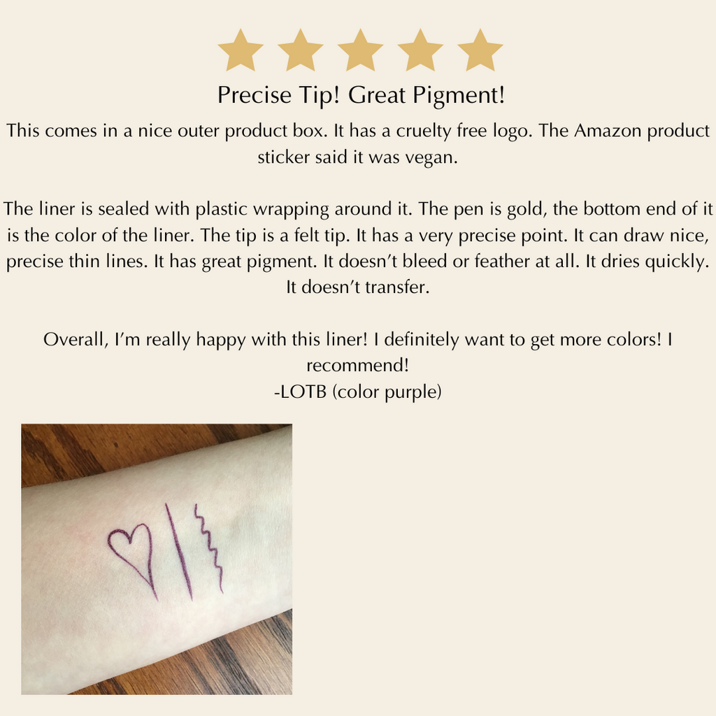 Waterproof Liquid Eyeliner Pen – Vegan, Gluten-Free, Smudge-Proof