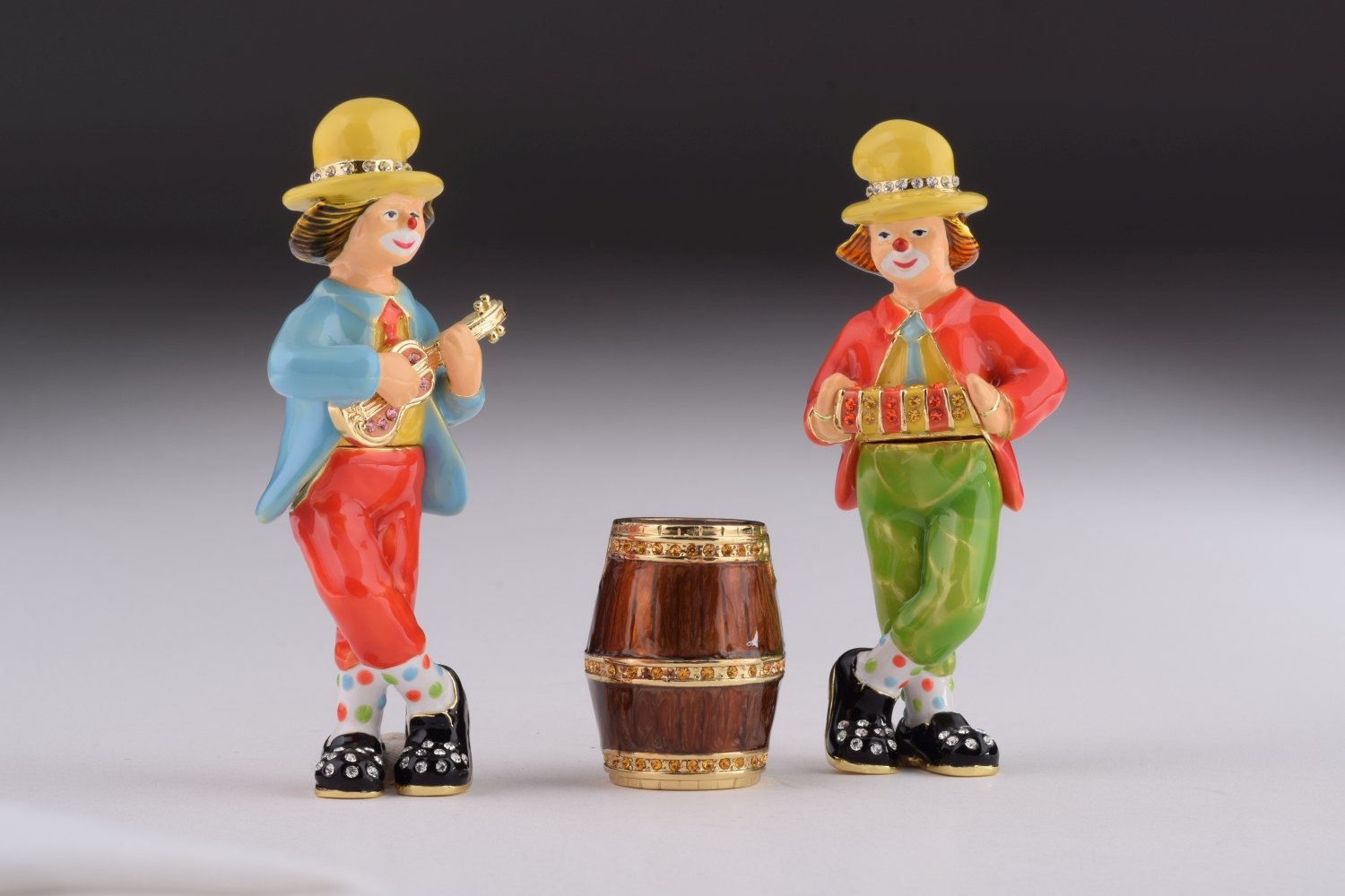 Two Circus Clowns Playing Music