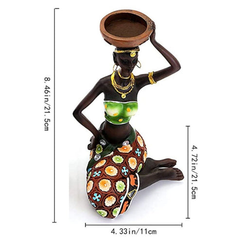 Tribal Figurine Sculpture Candle Holder for Minimalist Decor