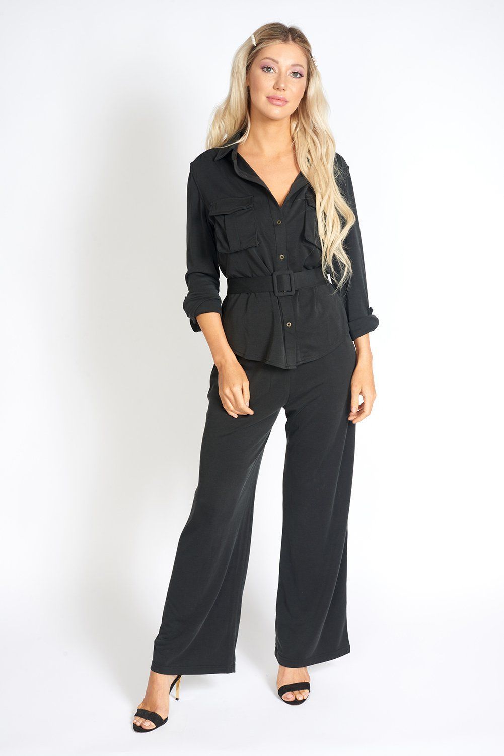 Office Day Easy Black Shirt Top
