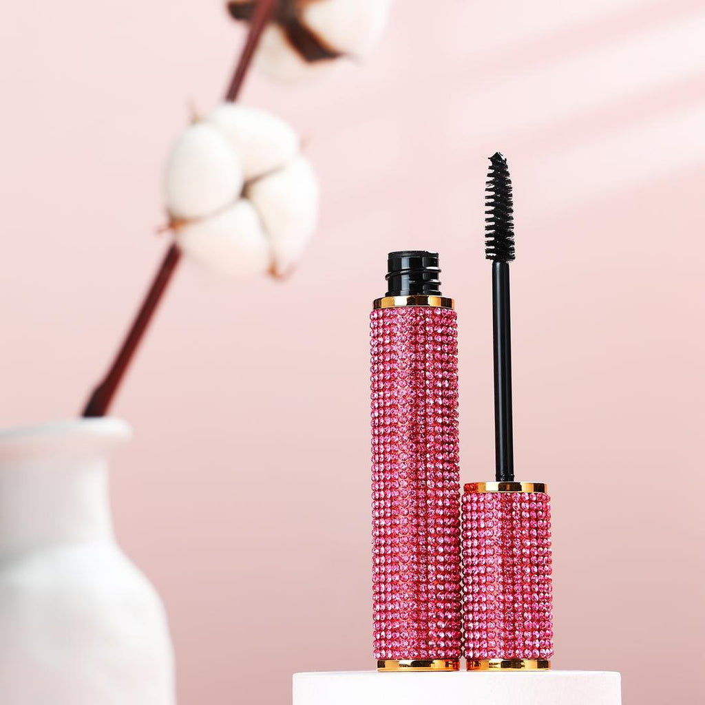 Mega Volume Vegan Mascara – Smudge-Proof with Handmade Diamond Case