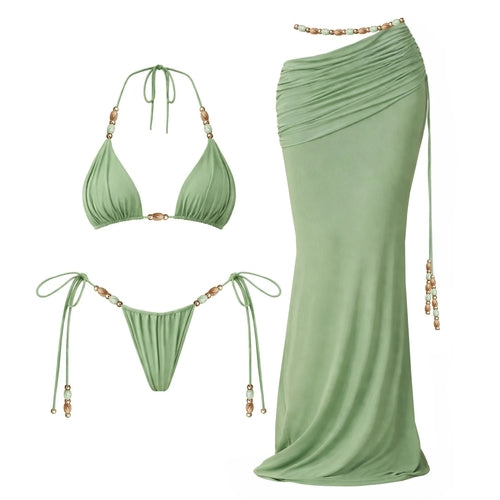 Beads vibe three piece swimsuit
