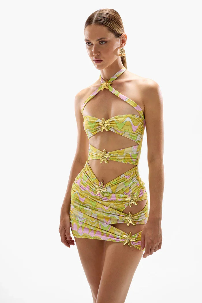 Star girl two piece swimsuit skirt & dress cover up